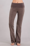 Chatoyant Bootcut Mineral Wash Fold Over Waist Pants Desert Taupe