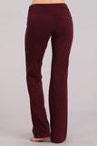 Chatoyant Bootcut Mineral Wash Fold Over Waist Pants Burgundy