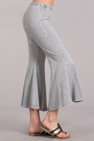 Chatoyant Mineral Wash Cropped Flare Bells Silver