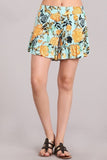 Chatoyant Floral Shorts Green