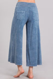 Chatoyant Mineral Wash Cropped Wide-Leg Pants Light Denim