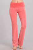 Chatoyant Bootcut Mineral Wash Fold Over Waist Pants Peach