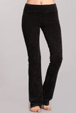Chatoyant French Terry Mineral Wash Boot Cut Pants Black