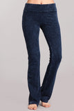 Chatoyant French Terry Mineral Wash Boot Cut Pants Electric Blue