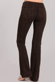 Chatoyant French Terry Mineral Wash Boot Cut Pants Brown