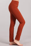 Chatoyant Slim Fit Ponte Leggings Dark Rust