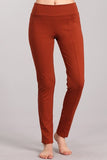 Chatoyant Slim Fit Ponte Leggings Dark Rust