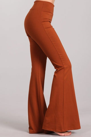 Chatoyant Ponte Flare Bell Bottoms Rust