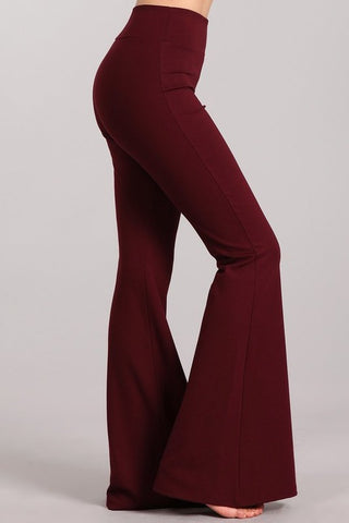 Chatoyant Ponte Flare Bell Bottoms Wine