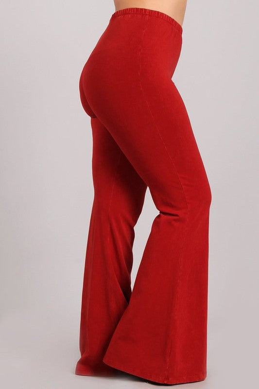 Chatoyant Plus Size Mineral Wash Bell Bottoms Red – Jalynn's Closet