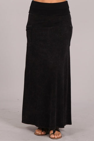 Chatoyant Mineral Wash Skirt Black