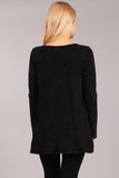Chatoyant Soft and Stretchy Mineral Wash Tunic Black