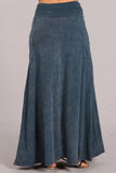 Chatoyant Mineral Wash Skirt Blue Gray