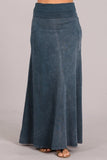 Chatoyant Mineral Wash Skirt Blue Gray