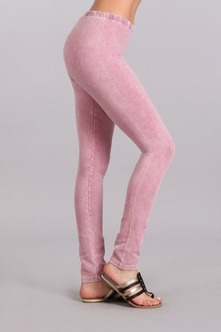 Chatoyant Mineral Wash Legging Rose Pink