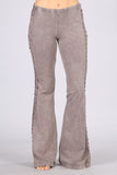 Chatoyant Crochet Side Lace Bell Bottoms Desert Taupe