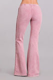 Chatoyant Crochet Side Lace Bell Bottoms Rose Pink