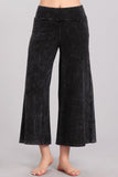 Chatoyant Mineral Wash Cropped Wide-Leg Pants Black