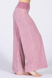 Chatoyant Mineral Wash Wide Leg Palazzo Pants Lt. Pink