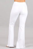 Chatoyant Flared Bell Pants With Frayed Fringe White