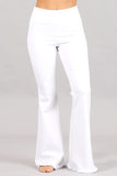 Chatoyant Flared Bell Pants With Frayed Fringe White