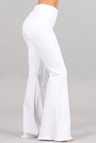 Chatoyant Flared Bell Pants With Frayed Fringe White