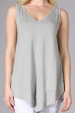 Chatoyant V-Neck Casual Top Light Heather Grey