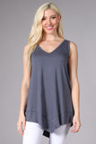 Chatoyant V-Neck Casual Top Slate Grey