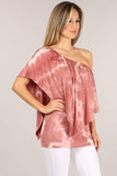 Chatoyant 4 Way Hand Marble Mauve Tie Dye Top