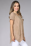 Chatoyant Basic Mineral Wash Top Beige