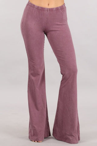 Chatoyant Mineral Wash Bell Bottoms Dusty Rose