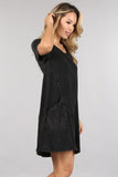 Chatoyant Mineral Wash Pocket Dress Black