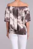 Chatoyant 4 Way Hand Marble Brown Tie Dye Top