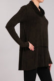 Chatoyant 2 Tone Mineral Tunic Top Taupe and Black