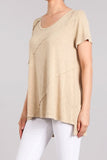 Chatoyant Mineral Wash Long Body Top Sand