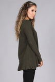 Chatoyant Soft and Stretchy Mineral Wash Tunic Dark Moss