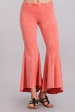 Chatoyant Mineral Wash Cropped Flare Bells Peach