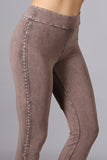 Chatoyant Mineral Wash Side Lace Leggings Desert Taupe