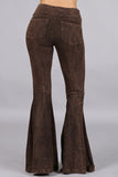 Chatoyant Plus Size Mineral Wash French Terry Pants Brown