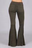 Chatoyant Plus Size Mineral Wash French Terry Pants Dark Moss