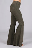 Chatoyant Plus Size Mineral Wash French Terry Pants Dark Moss