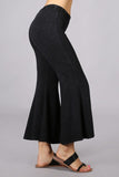 Chatoyant Mineral Wash Cropped Flare Bells Black