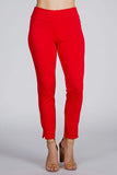 Chatoyant Crop Capris with Side Split Rich Red