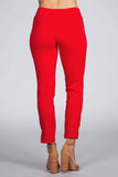 Chatoyant Crop Capris with Side Split Rich Red