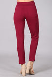 Chatoyant Crop Capris with Side Split Burgundy