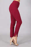 Chatoyant Crop Capris with Side Split Burgundy