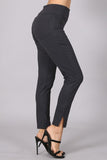 Chatoyant Crop Capris with Side Split Charcoal