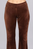 Chatoyant Plus Size Velour Bell Bottoms Brown
