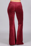 Chatoyant Plus Size Velour Bell Bottoms Maroon