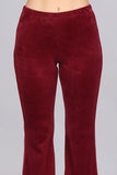 Chatoyant Plus Size Velour Bell Bottoms Maroon